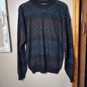 Vintage Ivy Crew men’s grandpa sweater oversized size medium gray retro grunge